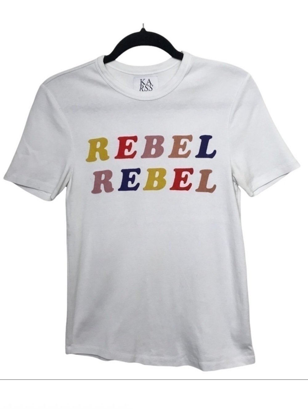 Zoe Karssen White Rebel Rebel Short Sleece Tee T Shirt